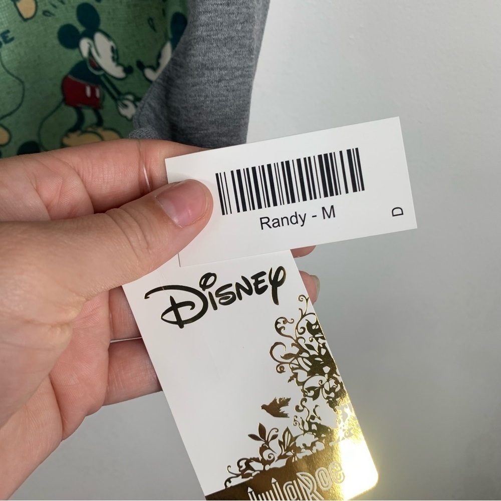 NWT Disney x LuLaRoe Green Mickey and Minnie Mouse Randy Baseball TShirt‎ 3/4 - Picture 6 of 7